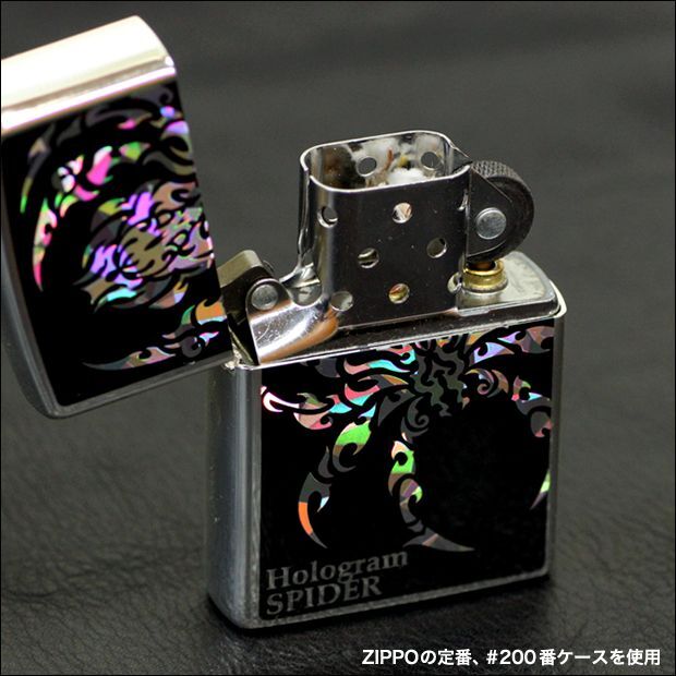 Zippo Hologram Spider Tribal Tattoo Silver Black Plating Japan Limited Oil  Lighter