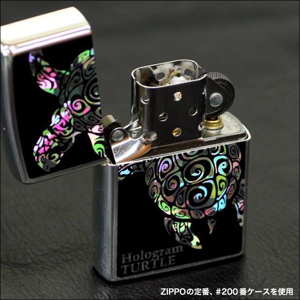 Zippo Hologram Turtle Tribal Tattoo Silver Black Plating Japan Limited Oil  Lighter