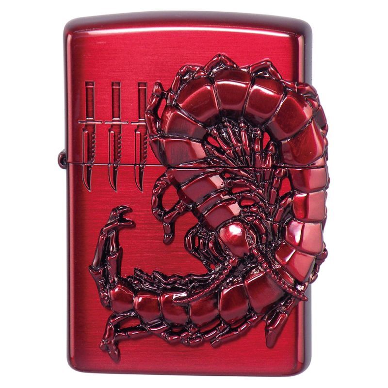 halvleder frø varm Zippo Venom Big Centipede Metal Etching Red Plating Japan Limited Oil  Lighter
