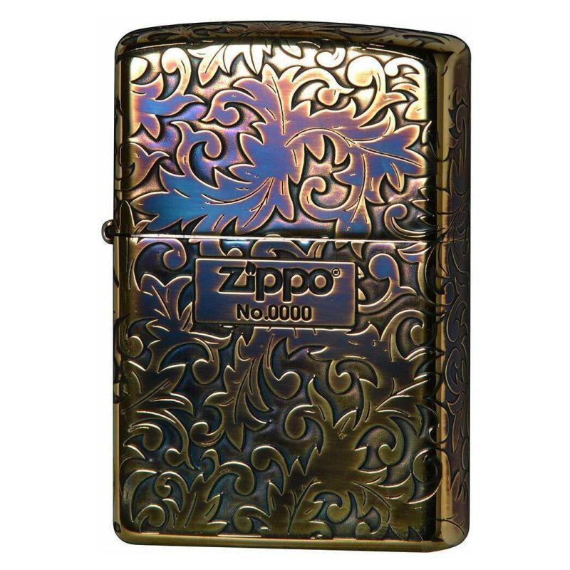 Zippo Classic Arabesque Logo Oxidized Gold Plating 5-Sides Etching Japan  Limited Oil Lighter