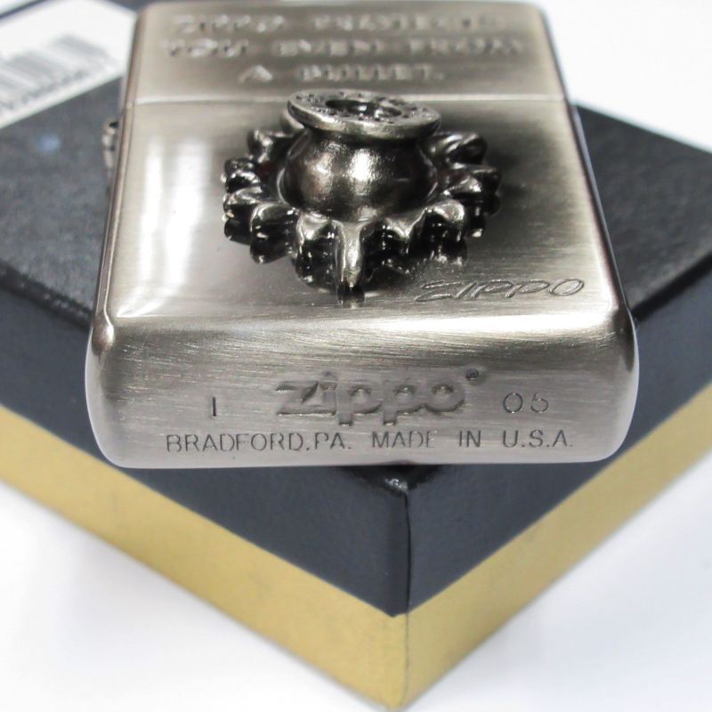 Vintage Zippo 3D Bullet Metal Oxidized Nickel Plating Japan Limited Oil  Lighter