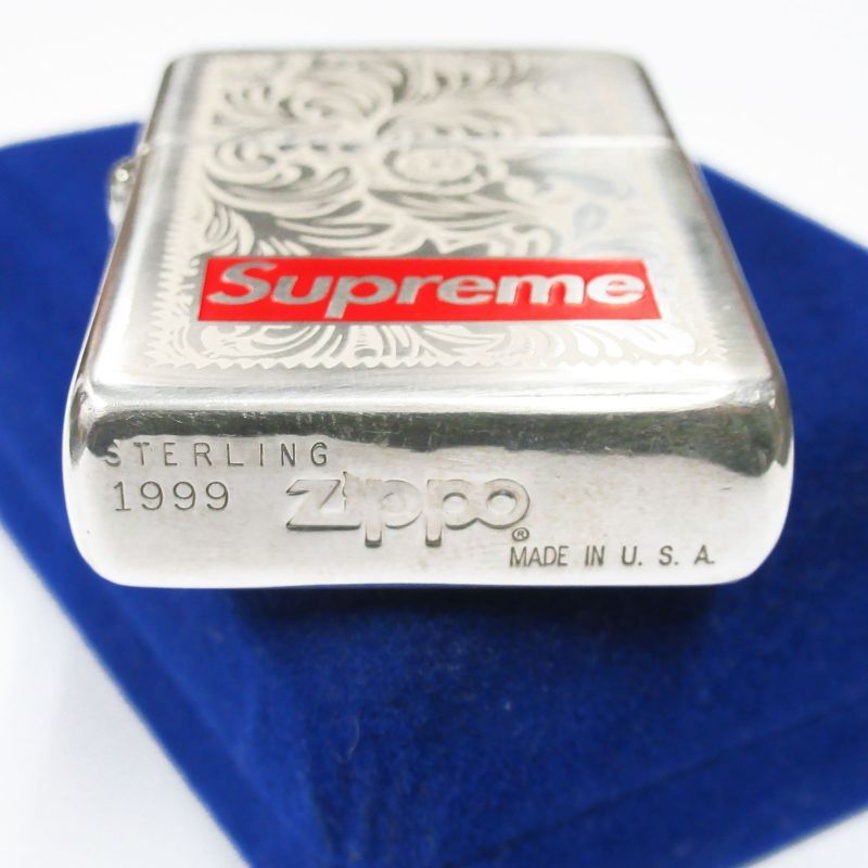 Used Sterling Silver Supreme Vintage Zippo 1999 Japan Limited Oil