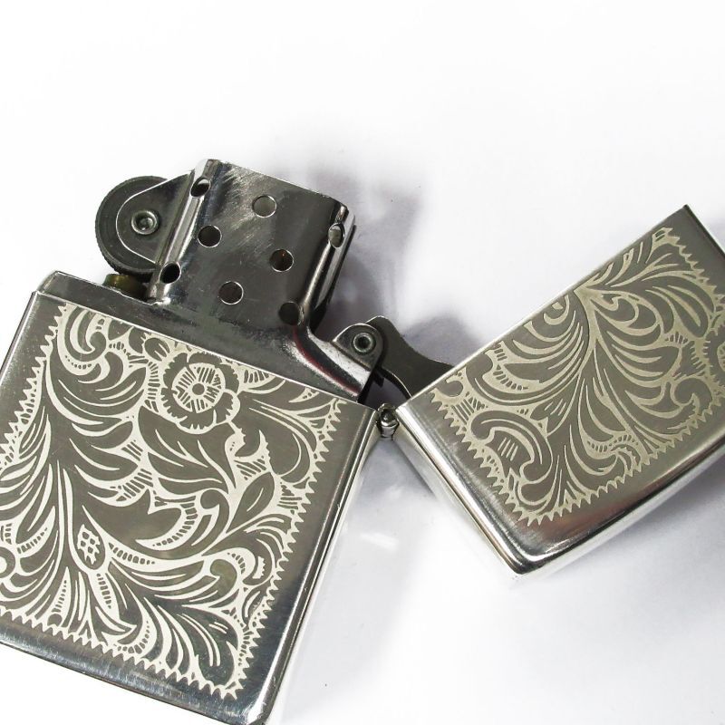 Zippo Sterling Silver 5-Sides Engraved Windy Girl Lighter