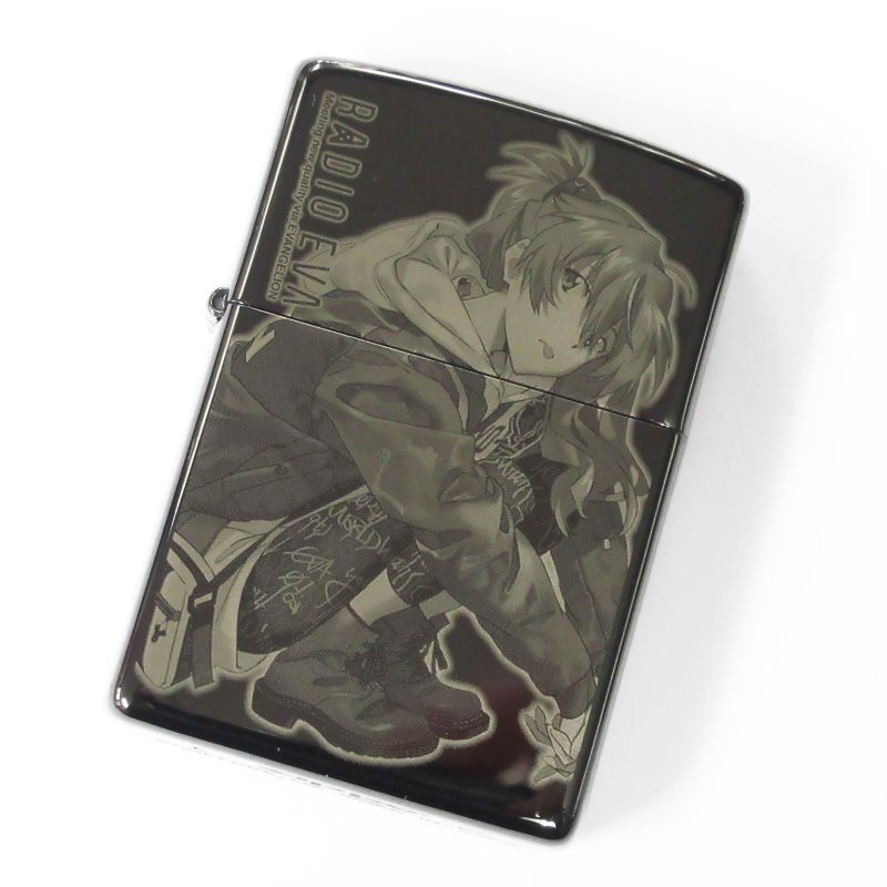 Zippo Evangelion RADIO EVA 10th Anniversary 2nd Asuka Laser Engraving Black Titanium Japan Limited Oil Lighter