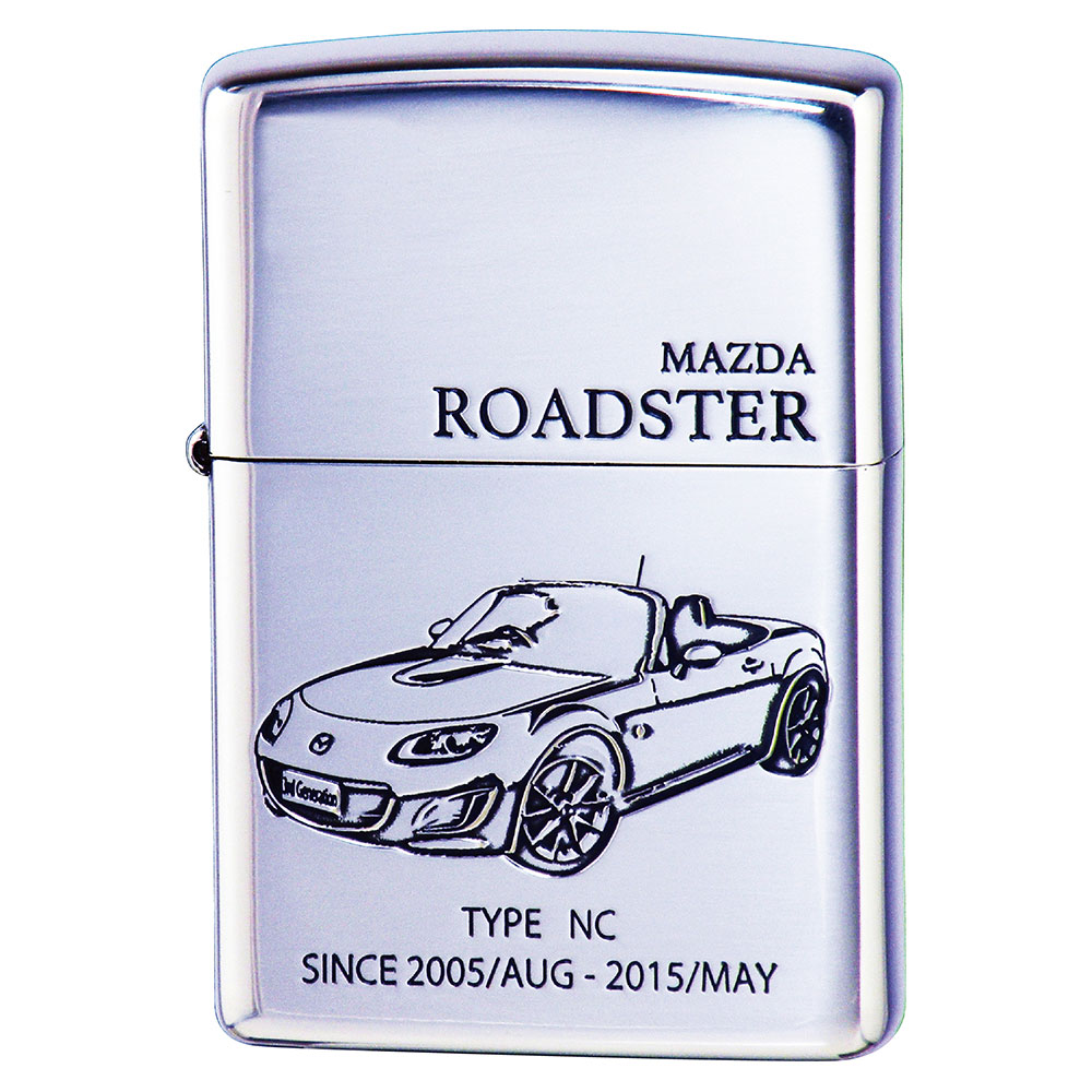 Zippo Mazda Roadster Type NC Etching Oxidized Silver Plating Japan Limited  Oil Lighter