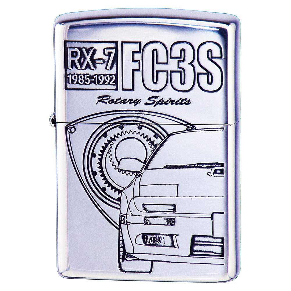 Zippo Mazda RX-7 FC3S Etching Oxidized Silver Plating Japan Limited Oil  Lighter
