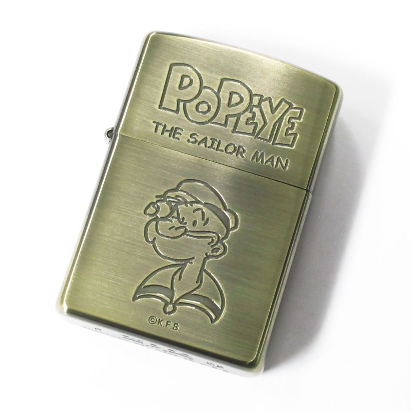 Vintage Zippo Popeye the Sailorman Anime Brass Etching Japan Limited Oil Lighter