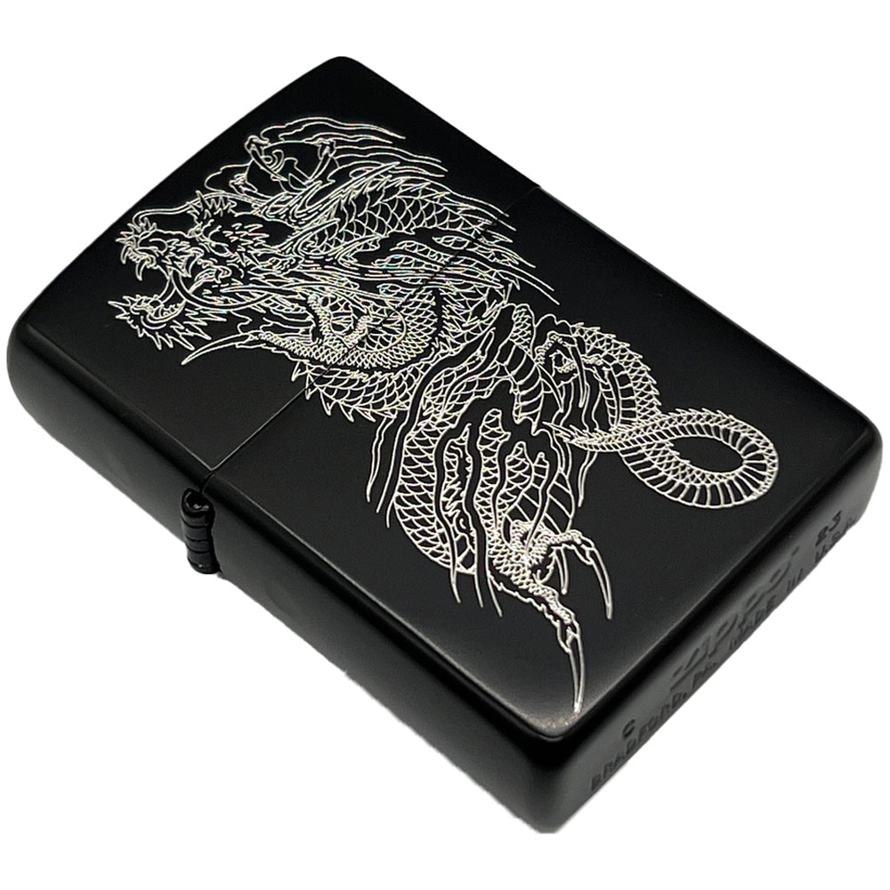 Zippo Ryu ga Gotoku 8 Kazuma Kiryu Like a Dragon Matte Black Silver Both Sides Etching Japan Limited Oil Lighter