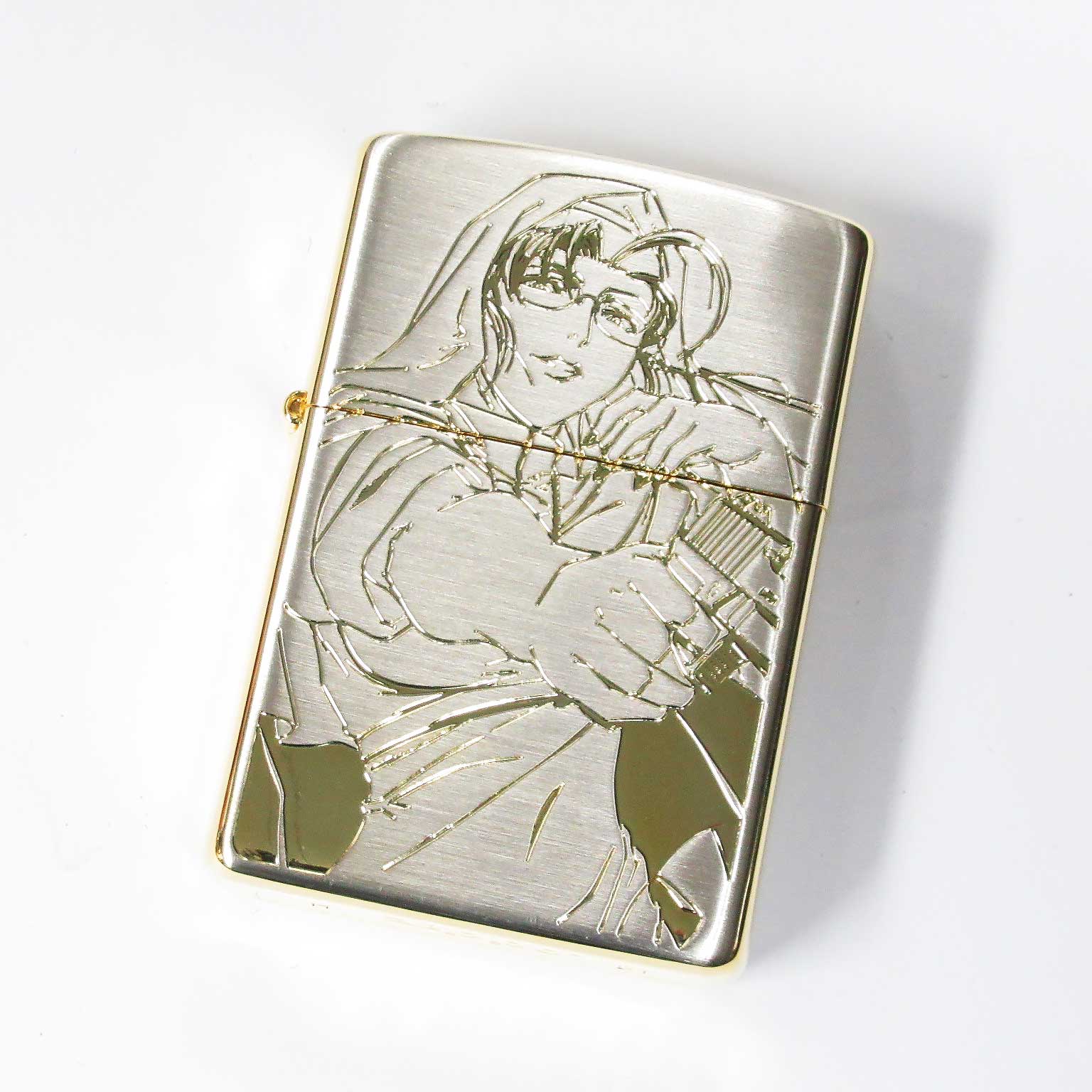 Zippo BLACK LAGOON Sister Eda Silver Gold Plating Both Sides Etching Japanese Anime Japan Limited Oil Lighter